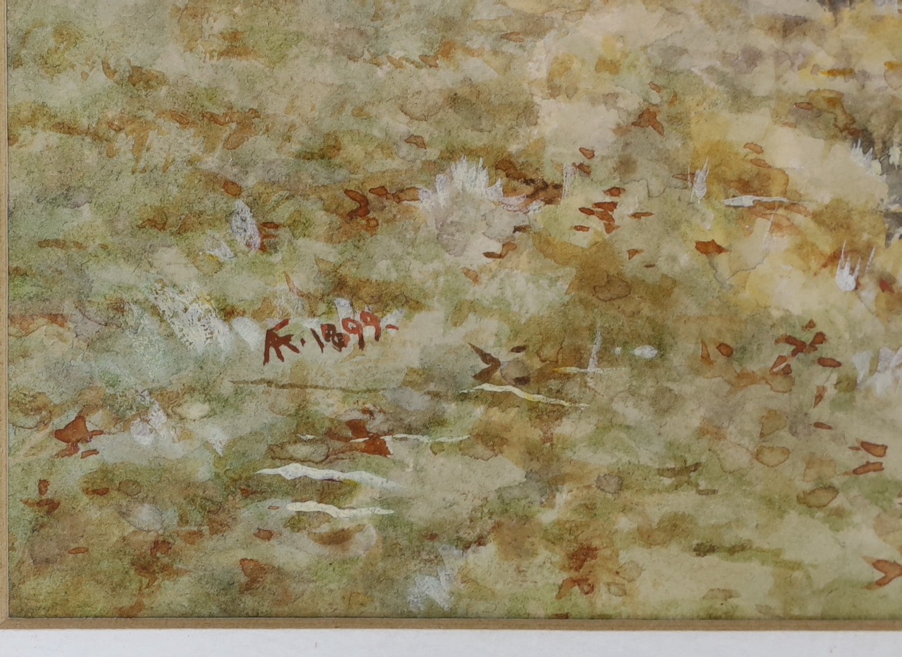 Patricia Prentice (1923-), watercolour, Coastal scene, signed, 15 x 22cm and Arthur Anderson Fraser, watercolour of ducks on a river, dated 1899, 28 x 39cm